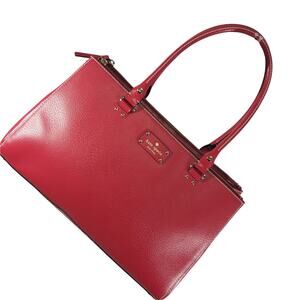 Red Leather Tote Bag